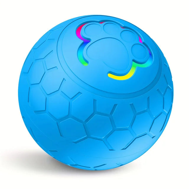Blue ball with textured surface and colorful on a white background