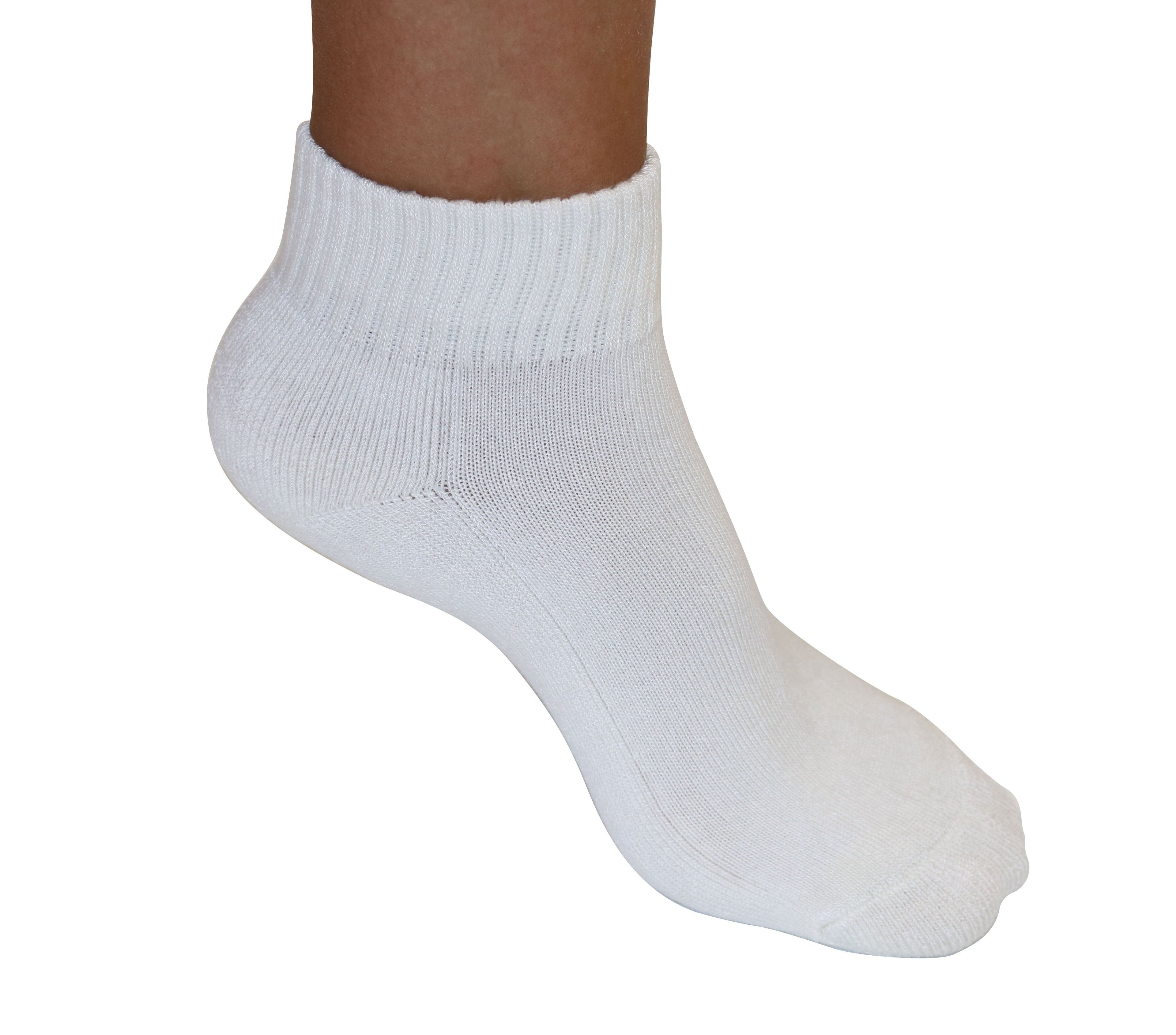 White ankle sock on a white background