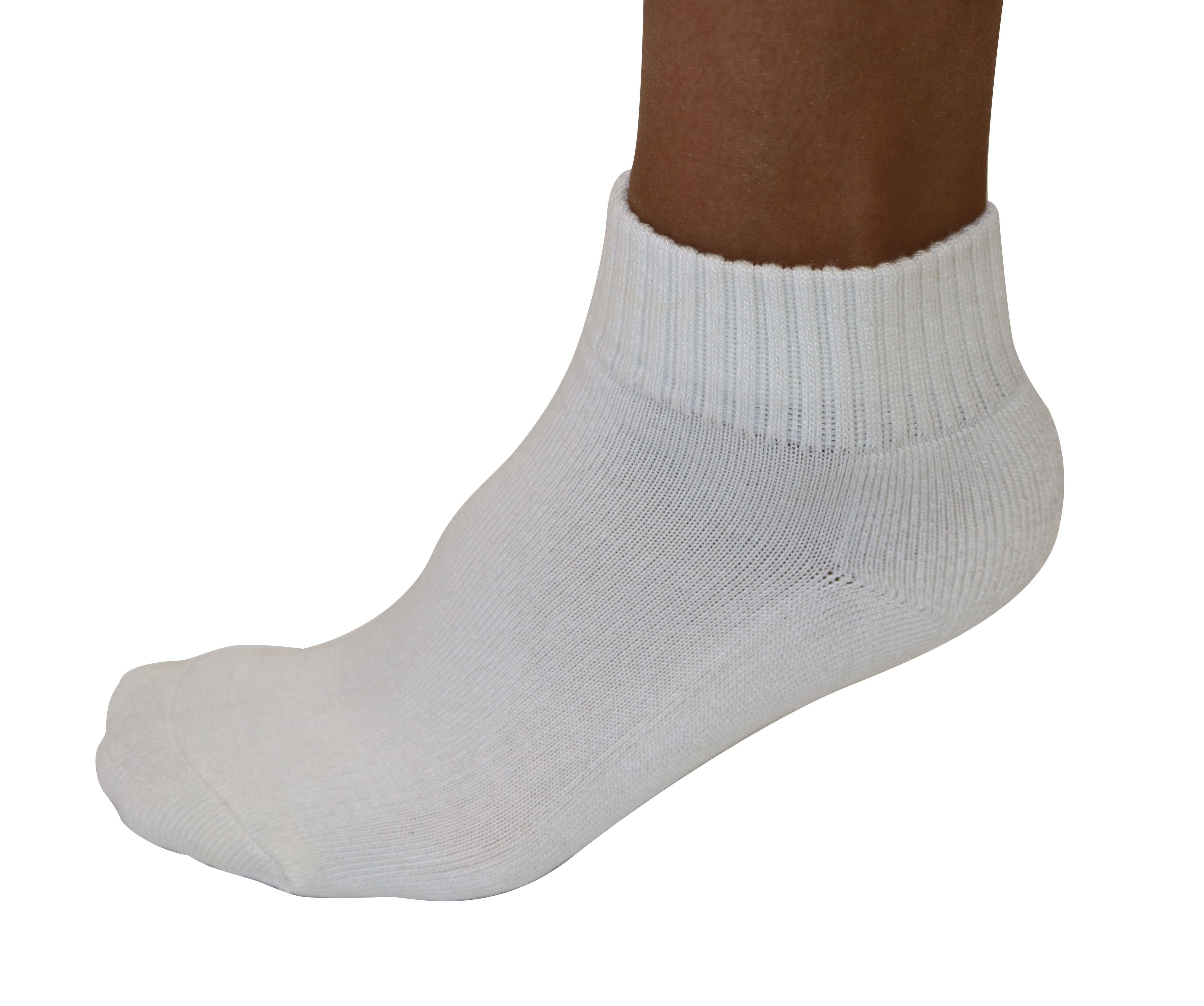 White ankle sock on a white background