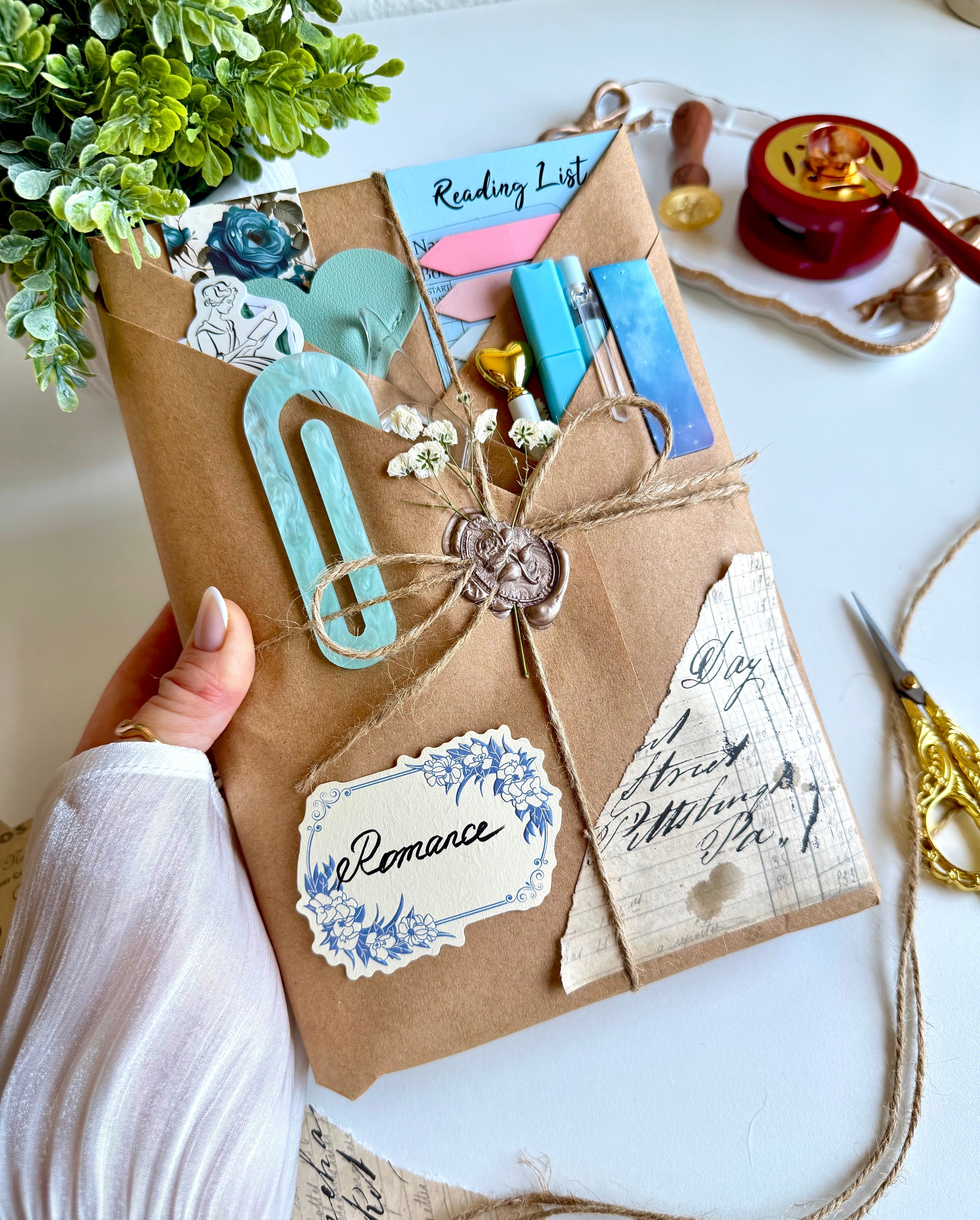 Decorative book with decorative elements on a white surface