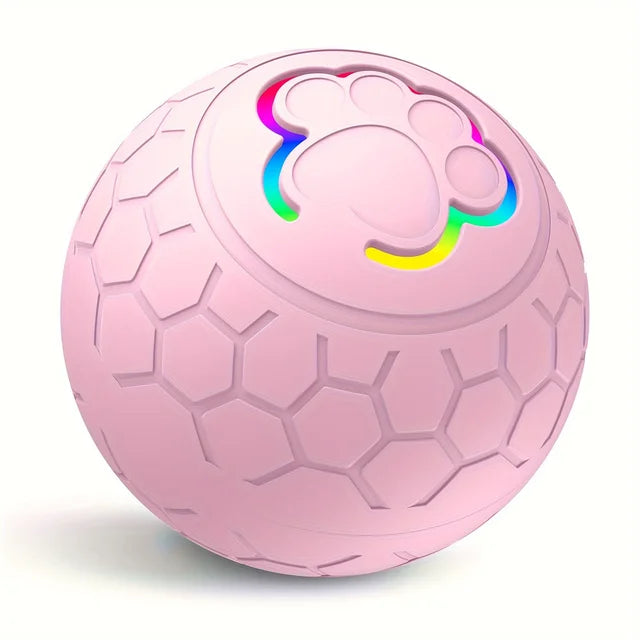 Pink ball with textured surface and colorful on a white background