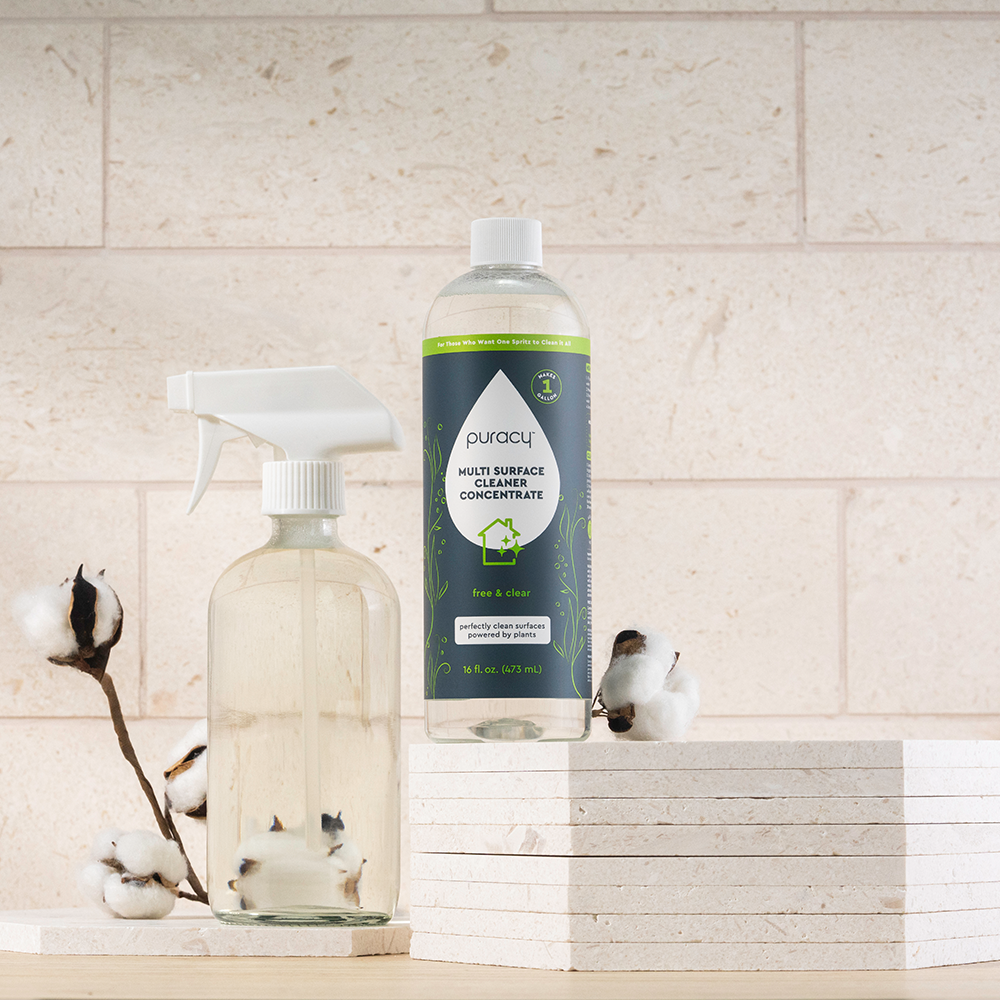 spray bottle and refill bottle of multipurpose cleaner 