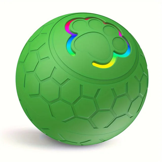 Green ball with a colorful design on a white background