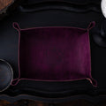 Purple leather dice roll tray