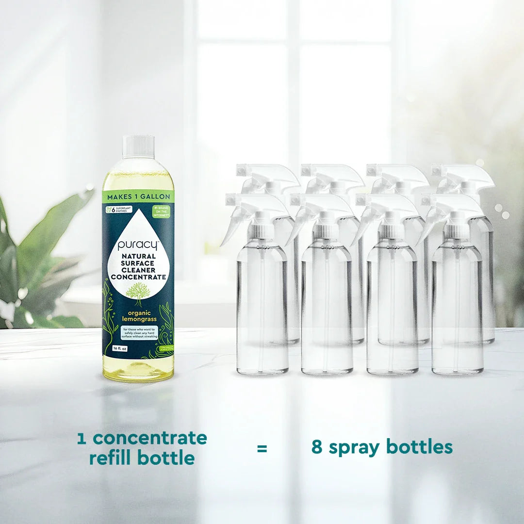 1 bottle of concentrate equals 8 spray bottles