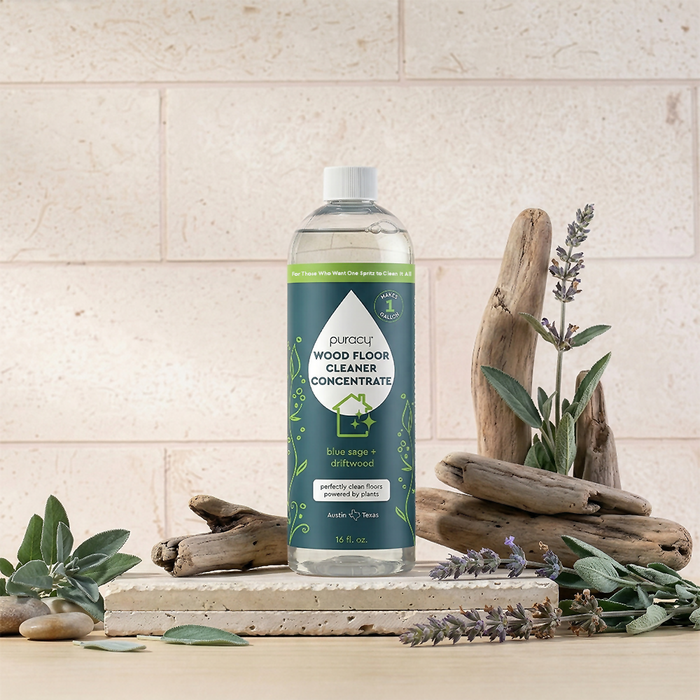 a refill bottle of wood floor cleaner  