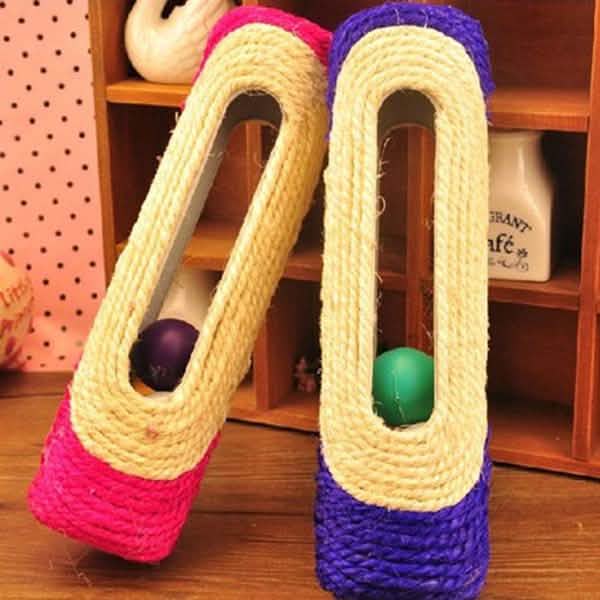 colorful tubed toy with balls inside.