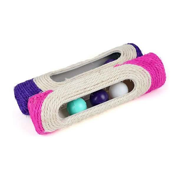 colorful tubed cat toys with balls inside