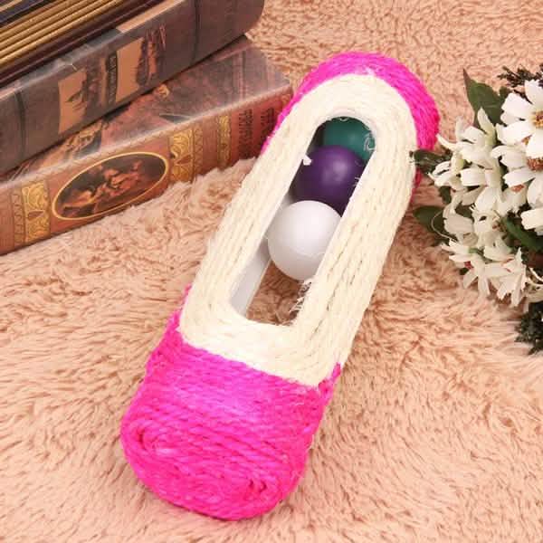 colorful tube with window showing balls inside.
