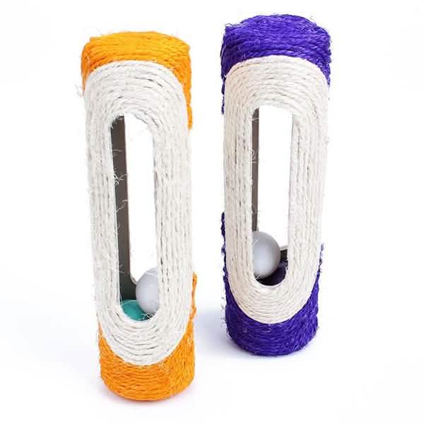 colorful tubed cat toys with balls inside 