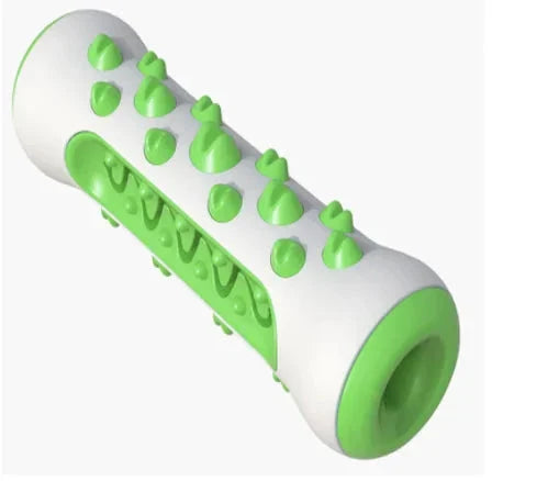 White and green chew toy